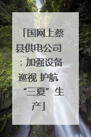 国网上蔡县供电公司：加强设备巡视 护航“三夏”生产