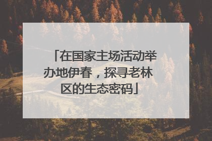 在国家主场活动举办地伊春，探寻老林区的生态密码