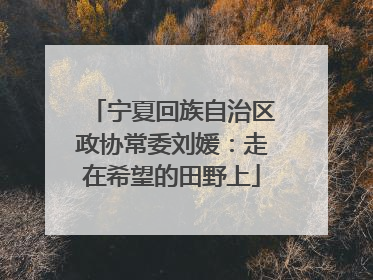 宁夏回族自治区政协常委刘媛：走在希望的田野上