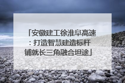 安徽建工徐淮阜高速：打造智慧建造标杆 铺就长三角融合坦途