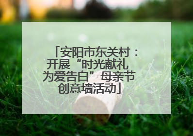 安阳市东关村：开展“时光献礼 为爱告白”母亲节创意墙活动