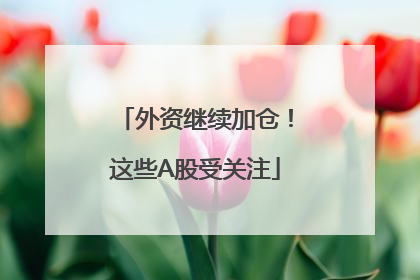 外资继续加仓！这些A股受关注