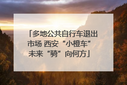 多地公共自行车退出市场 西安“小橙车”未来“骑”向何方