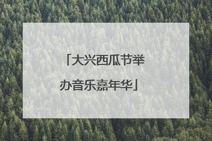 大兴西瓜节举办音乐嘉年华