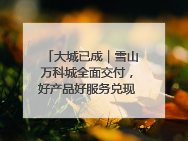大城已成｜雪山万科城全面交付，好产品好服务兑现美好生活