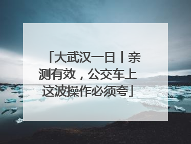大武汉一日丨亲测有效，公交车上这波操作必须夸