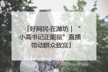 好网民·在潍坊｜“小高书记正能量”直播 带动群众致富