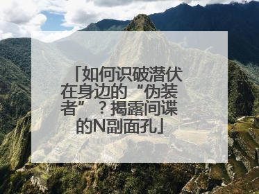 如何识破潜伏在身边的“伪装者”？揭露间谍的N副面孔