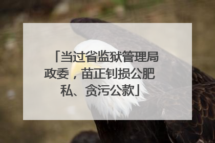 当过省监狱管理局政委，苗正钊损公肥私、贪污公款