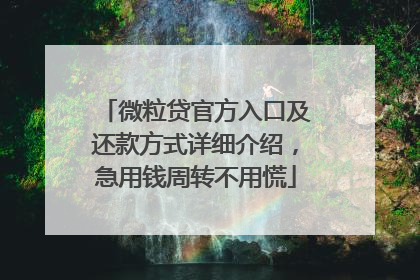 微粒贷官方入口及还款方式详细介绍，急用钱周转不用慌