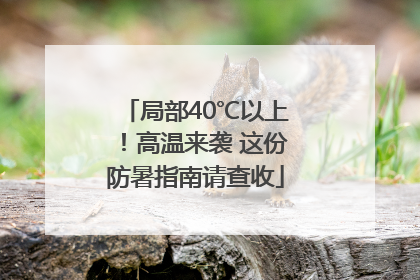 局部40℃以上！高温来袭 这份防暑指南请查收
