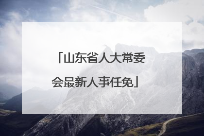 山东省人大常委会最新人事任免