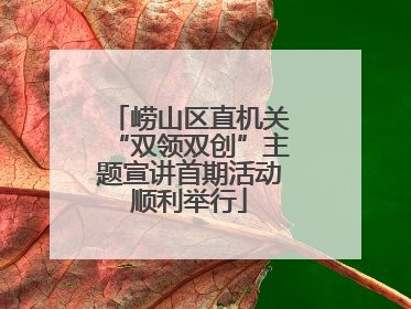 崂山区直机关“双领双创”主题宣讲首期活动顺利举行