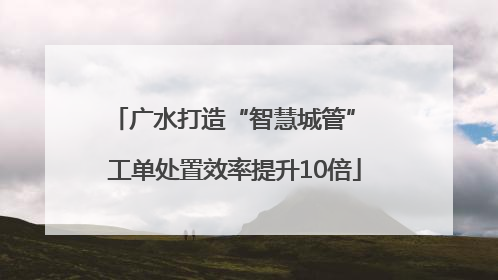 广水打造“智慧城管” 工单处置效率提升10倍