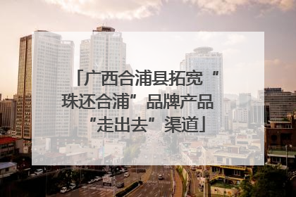 广西合浦县拓宽“珠还合浦”品牌产品“走出去”渠道