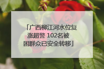 广西柳江河水位复涨超警 102名被困群众已安全转移