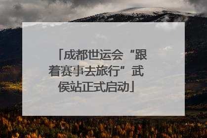 成都世运会“跟着赛事去旅行”武侯站正式启动