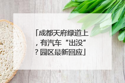 成都天府绿道上，有汽车“出没”？园区最新回应