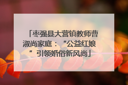 枣强县大营镇教师曹淑尚家庭：“公益红娘”引领婚俗新风尚