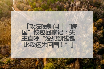 政法暖新闻丨“跨国”钱包回家记：失主直呼“没想到钱包比我还先回国！”