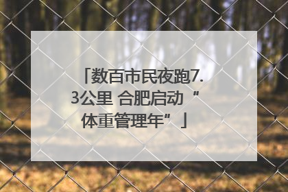 数百市民夜跑7.3公里 合肥启动“体重管理年”
