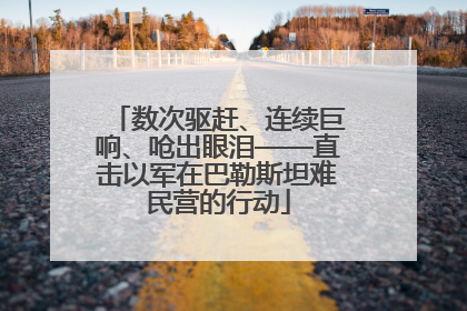 数次驱赶、连续巨响、呛出眼泪——直击以军在巴勒斯坦难民营的行动