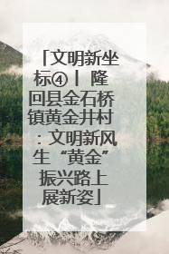 文明新坐标④丨 隆回县金石桥镇黄金井村：文明新风生“黄金” 振兴路上展新姿