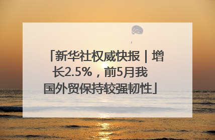 新华社权威快报｜增长2.5%，前5月我国外贸保持较强韧性