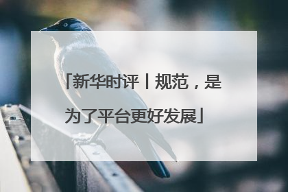 新华时评丨规范，是为了平台更好发展