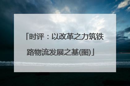 时评：以改革之力筑铁路物流发展之基(图)