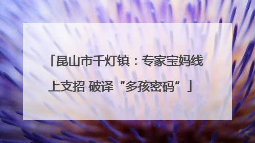 昆山市千灯镇：专家宝妈线上支招 破译“多孩密码”