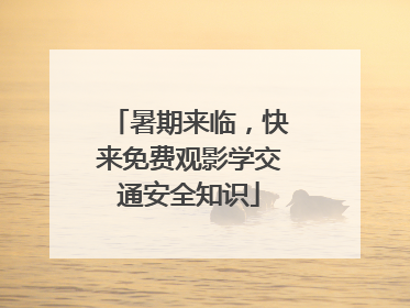 暑期来临，快来免费观影学交通安全知识