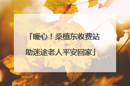 暖心！桑植东收费站助迷途老人平安回家