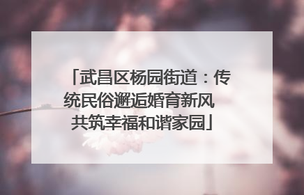 武昌区杨园街道:传统民俗邂逅婚育新风 共筑幸福和谐家园