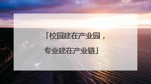 校园建在产业园，专业建在产业链