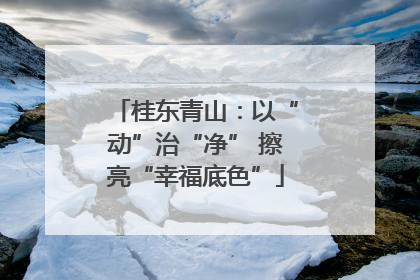 桂东青山：以“动”治“净” 擦亮“幸福底色”