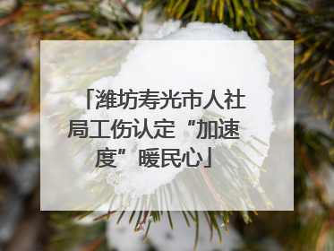 潍坊寿光市人社局工伤认定“加速度”暖民心