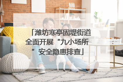 潍坊寒亭固堤街道全面开展“九小场所”安全隐患排查