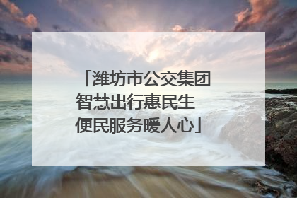 潍坊市公交集团智慧出行惠民生 便民服务暖人心