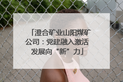 澄合矿业山阳煤矿公司：党建融入激活发展向“新”力