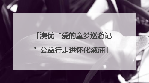 澳优“爱的童梦巡游记”公益行走进怀化溆浦