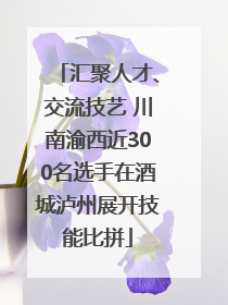 汇聚人才、交流技艺 川南渝西近300名选手在酒城泸州展开技能比拼