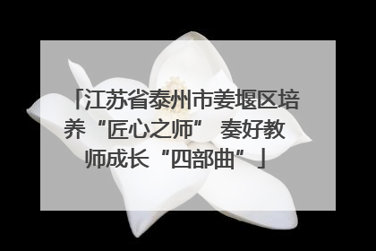 江苏省泰州市姜堰区培养“匠心之师” 奏好教师成长“四部曲”