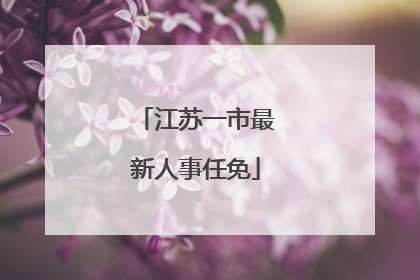 江苏一市最新人事任免