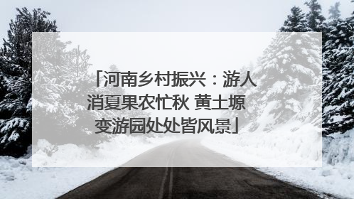 河南乡村振兴：游人消夏果农忙秋 黄土塬变游园处处皆风景