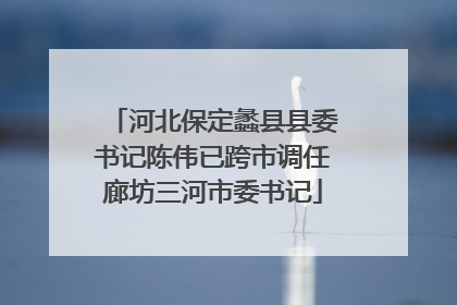 河北保定蠡县县委书记陈伟已跨市调任廊坊三河市委书记