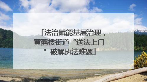 法治赋能基层治理，黄鹤楼街道“送法上门”破解执法难题
