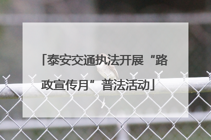 泰安交通执法开展“路政宣传月”普法活动