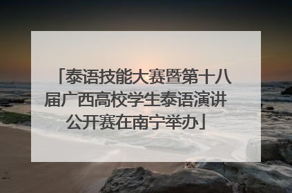 泰语技能大赛暨第十八届广西高校学生泰语演讲公开赛在南宁举办