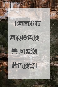 海南发布海浪橙色预警 风暴潮蓝色预警